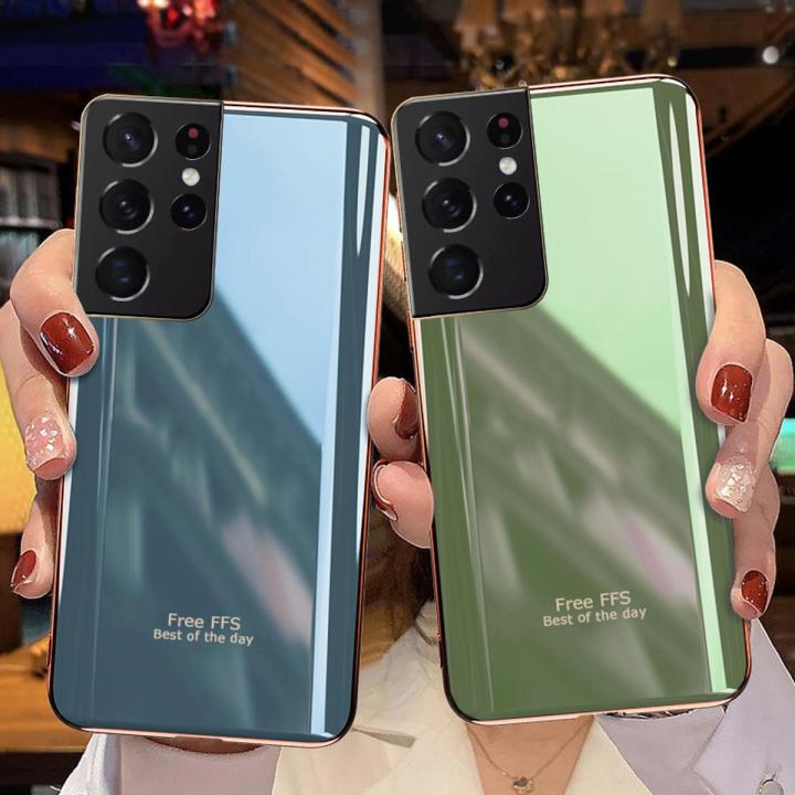 For Samsung Galaxy S22 Ultra Case Silicone Soft Cases Electroplated Avocado Green Glitter Full Protector Phone Back Cover Samsung Galaxy S22 Ultra Case