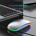 Gold Wireless Bluetooth Mouse USB Rechargeable RGB Mute Mouse For Computer Laptop PC Macbook Gaming Mice Gamer 2.4Ghz 1600DPI. 