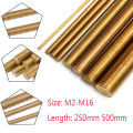 Brass Thread Rod M2 M2.5 M3 M4 M5 M6 M8 M10 M12 M14 M16 Length 250mm 500mm Long Brass Metric Bolt Full Thread Shaft Rod Bar Stud. 