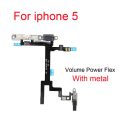 New Power Button On Off Flex Cable For iPhone 5 5S SE 2016 2020 Mute Volume Switch Connector Ribbon Parts. 