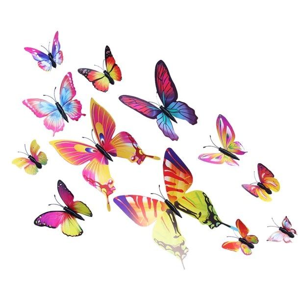 3D Butterfly Decoration - 12pcs Butterfly Wall Decals Room Wall Decoration for Birthday Party Wedding Decors (PACK OF 12)