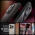Spigen Liquid Air Phone Case for iPhone 15 Pro Max – Matte Black. 
