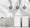 Black Metal Cube Cage Lamp Pendant Lights Modern LED Pendant Lamp Lampshade Lighting Hanging Light Fixture Pendant Ceiling Lamp. 