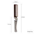 1 Pcs Men Folding Pocket Comb Knife Shape PP Teeth Detangling Hair Beard Comb Metal Handle Foldable Combing Facial Mustache Comb. 