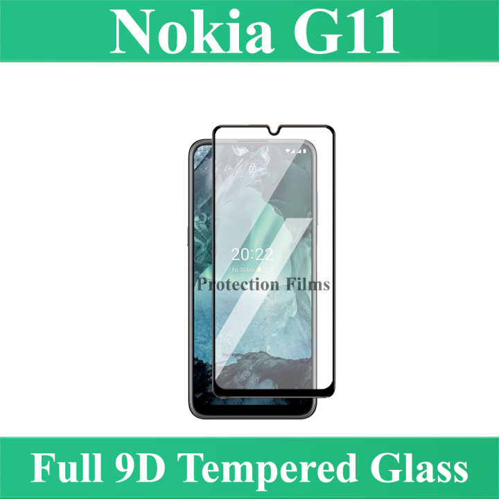 Nokia G11 Complete Black 9D 5D 10D 21D 11D 6D 100D 121D Tempered Glass Full Glue Edge to Edge Screen Protector Premium Quality For nokiag11 - Black