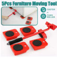 New Arrival ON SALE】(5 in 1) Heavy Furniture Move Tool Transport Lifter Shifter Moving Kit Slider Remover Rolling Wheel Corner Mover Set For Moving House Cabinet Sofa Bed Desk. 