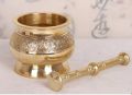 Brass Copper Morten Pestle Pedestal Bowl gift Kitchen Garlic Pugging Pot Herb Mills Mincers Best for gift and decoration purpose. 