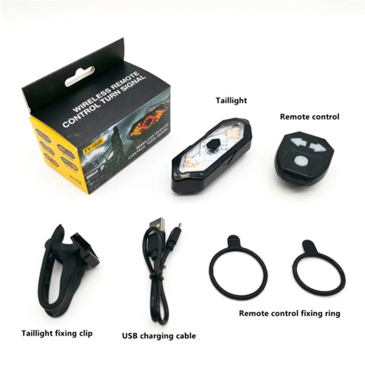 Bicycle Light Rear Wireless Remote Control Turn Signal Bike Tail Light With Turn