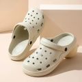 2023 Women's Slippers New Waterproof Summer Outdoor Beach Shoes Big Toe Holey Shoes For Women Men Croc Sandals Wrapped Slippers. 