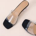 Women Block Heels Transparent Sandals casual party Shoes. 
