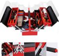 Metal Tool Box 5 Tray Professional Portable Storage Cabinet Workshop Cantilever Toolbox with Carry Handles Red & Black. 