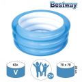Bestway 51033 - Inflatable Kiddie Play Pool Easy Setup Deflate Baby Swimming Pool Bathtub for Kids 2+ years old - 27.5" x H12'' / Diameter 70cm x H30 cm. 