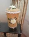 Skin-Lawndry Box Stand Dustbin Small Basket Handle Flowers Lace Pearls Valvet -Basket Set-Girls-Aa3. 