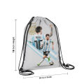 Messi Drawstring Bag - Strong Black Strings with  High-Quality Digital Printed on cloth by Zezo. 