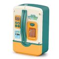 Mini Dollhouse Fridge Miniature Refrigerator Mini Fridge with Toy Food, Lights, Music and Toy Fruits - Realistic Kitchen Appliances for Pretend Play (Mini Refrigerator),Mini Toy Refrigerator with Light and Sound for Children. 