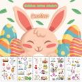 Fun Easter Fake Tattoo Child Sticker Easter Bunny Cartoon Tattoo Temporary Body Sticker Body Face Tattoo Decor for Party Arm Waterproof Body Stickers DIY Art Sticker. 