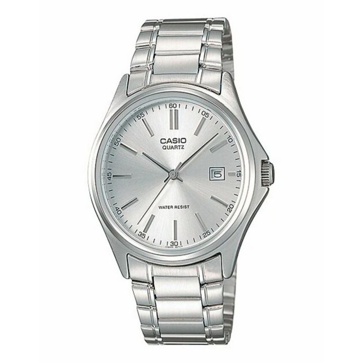CASIO WHITE DIAL WITH DATE & SILVER BRACELET MEN'S WATCH - MTP-1183A-7BDF