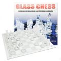LYDJ Glass Chess Game Set Include Frosted/Polished Glass Chess Board and 32 Chess Pieces with Padded Bottom, Crystal Chess Set for Adults and Children Strategy Game,S. 