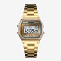 SKMEI Fashion Ladies Alarm Waterproof Stainless Steel Casual Digital Watches for Women 1474. 
