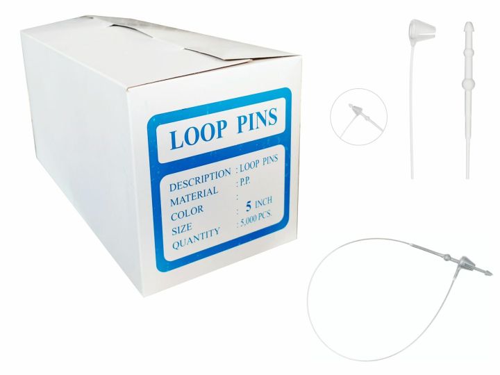 Loop Pins 5000 Pcs Box Price Tag Fastener 5 Inches 130mm (Tag Gun Not Required)