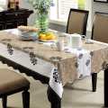 Rectangular Tablecloth 6 Seater with beautiful White Lace Spill-Proof Table Cloth in Washable Oil Proof anti-scalding PVC Vinyl Table Cover Decoration for Kitchen Dinning Table. 