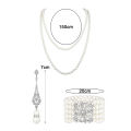 Faux Pearl Earrings 1920s Vintage Luxury Pearl Jewelry Set for Formal Events Necklace Earrings Bracelet Perfect for Parties Weddings Celebrity Style Faux Pearl Necklace. 