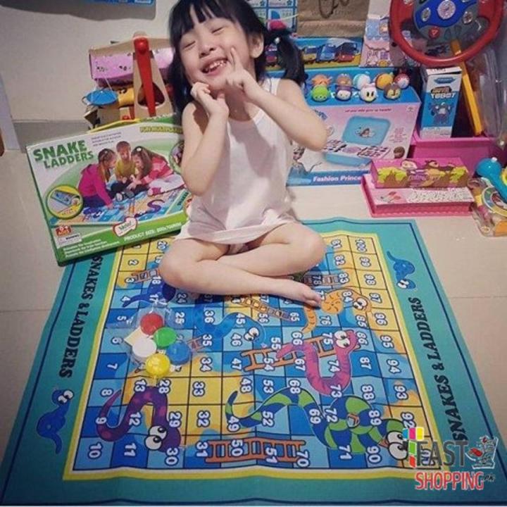 Floor Mat Game Snakes & ladders Game Ludo Snake Ladder Game Fun Multi Player Game Snake Ladder Mat  (800 x 700 MM)