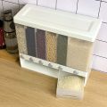 Wall Mounted Food Dispenser,Whole Grains Rice Bucket,Large Capacity 6-Grid Storage Dry Food Dispenser, Dry Food Fruit Storage Box For Home and Kitchen. 
