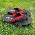 Black & Red Slippers/Flipflops for Men by Importia. 