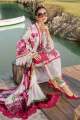 M.B Luxury Lawn 3-Piece Unstitched Suit – Elegant Floral Design. 