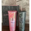 Blackpink X Starbucks 2023 Doodle Pink Black Tumbler Durian Cup Sippy Cup 710ml 24oz. 