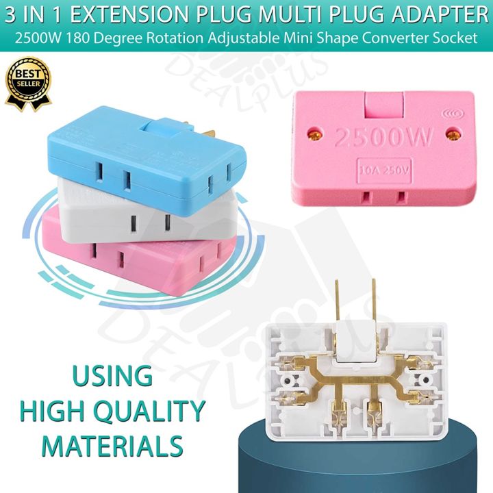 Rotatable Socket Converter W One In Three Degree Extension Plug