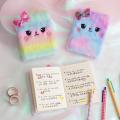Diary Book 80 Pages Smooth Writing Plush Cartoon Animal Daily Planner Tie-Dye Design Diary Notebook. 