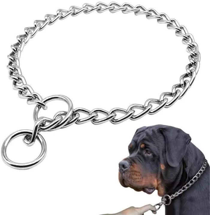 CHK24 Pet Choke chain 24 inch Dog Choke Collar Slip P Chain Heavy Chain Dog Titan Training Choke Collars Adjustable Stainless Steel Chain Dog Collars