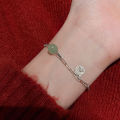 Fashion Jewelry Chinese Jade Pendant Exquisite Bracelet For Girls Elegant Trend Charm Metal Hand Chain For Girls Stylish Festive Birthday Friends Gift Jewelry Accessories Soomas Jewels Bracelets For Women. 