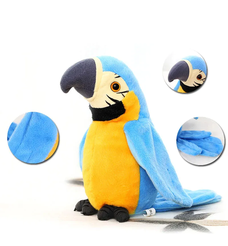 Talking Parrot Repeats What You Say Electronic Interactive Plush - Main Image