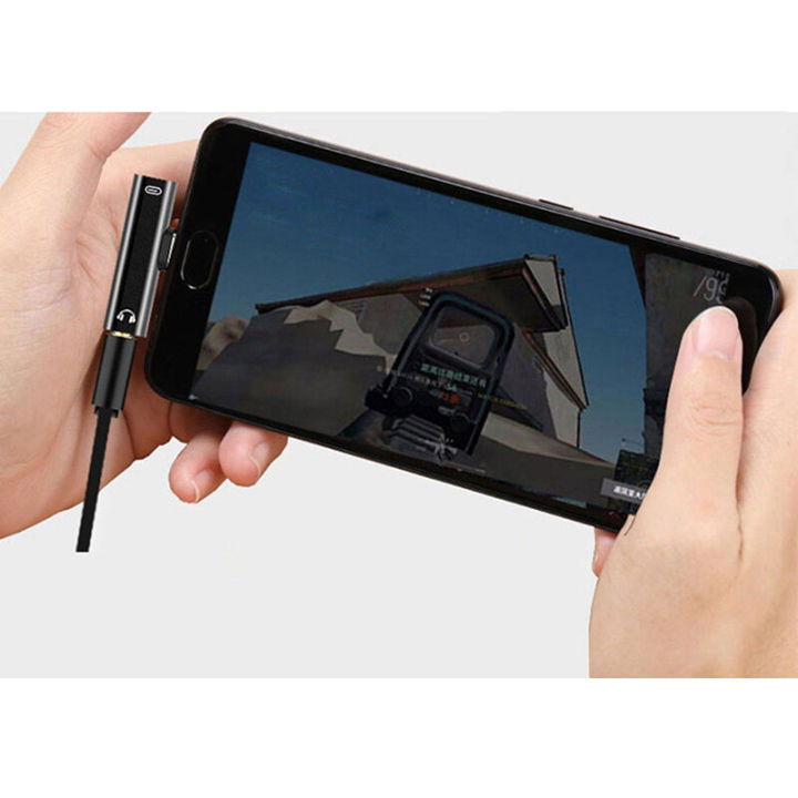 2 in 1 Dual Type C to USB-C 3.5mm Headphone Audio Charger Adapter Splitter Converter for Huawei Xiaomi HTC Nokia Hammer