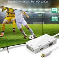 Mini DisplayPort (Thunderbolt Port) Cable, 3 in 1 Mini DP to HDMI + VGA + DVI Converter Adapter Cable, Supports Full HD1080P for MacBook, MacBook Air, iMac, Microsoft Surface Pro 1 2 3. 