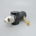 for US America power plug AC to E27 E26 to Light Bulb Adapter Lamp Holder Base Socket Pull Chain Switch Conversion White Black. 