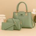 Three Piece Premium Quality Luxury Ladies Hand Bags For Girls Top Handle Bag Large Capacity Shoulder Bag. 
