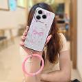 soft case Anti-knock Phone Case For infinix Note40X 5G/X6838 bracelet protective solid color funny creative cute Cartoon. 