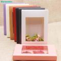Kraft Paper Multicolor Paper Gift Packaging and Display Box with Transparent PVC Window Wedding Candy Box Gift Packaging Box. 