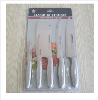 5 Pieces and 4pieces Stainless Steel Knife Set with sharpner - Classic Kitchen Set. Imported & High Quality
