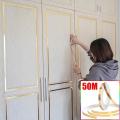 50M Long DIY Wardrobe Decoration Strip Sticker Gold/silver Framework Decoration Seam Stickers Waterproof Wall Stickers. 
