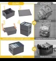 6 Grids Washable Wardrobe Clothes Organizer, Jeans Compartment Storage Box, Clothes Drawer Mesh Separation Box, Portable Foldable Closet. 