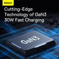 Baseus 30W USB C Charger, GaN3 mini Type C Fast Power Adapter with Foldable Plug, for iPhone 15 Pro/Pro Max/14/13, Galaxy S23 Ultra, Google Pixel 7 Pro/6, MacBook Air, iPad Pro. 