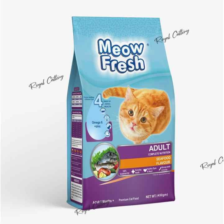 Meow Fresh Adult Dry Cat Food Seafood Flavor Cat Food- 450