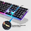 G21B USB Wired 104 Keys Keyboard & Mouse Set Rainbow-Color Backlight for Laptop Computer PC. 