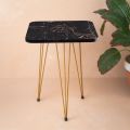 YES TO DECOR  3/ 1  Pcs Nesting Table Set Square Metal Legs Table Set High Quality Glossy Top Waterproof MDF – Black Square. 