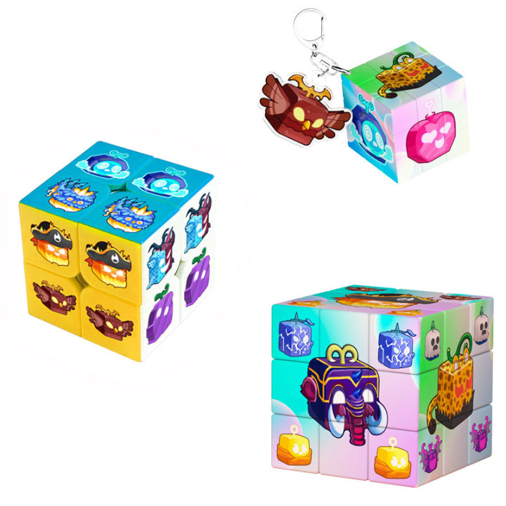 Cross-border blox fruits game devil fruit real prop box third-order Rubik's Cube small Rubik's Cube pendant toy